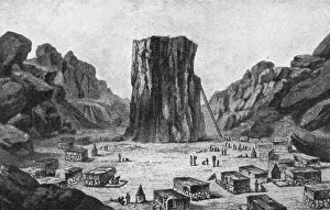 Outcrop Prints: Un village du Borkou, d'apres Nachtigal; L'Ouest Africain, 1914. Creator: Unknown