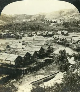 House On Stilts Prints: The Village of Ela-Varia, British New Guinea, c1909. Creator: George Rose
