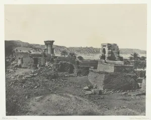 Nubia Prints: Village et Temple de l Ile de Beghe, al Ouest de Philoe;Nubie, 1849 / 51