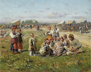 The Village Fair, 1882. Artist: Makovsky, Vladimir Yegorovich (1846-1920)