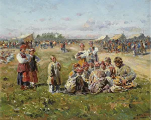 The Village Fair, 1882. Artist: Makovsky, Vladimir Yegorovich (1846-1920) The Village Fair, 1882. Artist: Makovsky, Vladimir Yegorovich (1846-1920)
