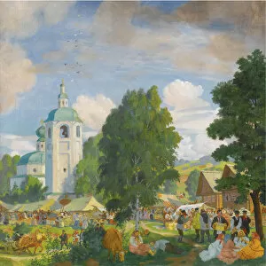 Kustodiev Gallery: The Village Fair, 1920. Artist: Kustodiev, Boris Michaylovich (1878-1927)