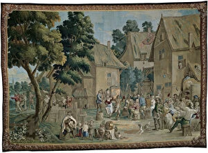 Bagpiper Collection: Village Fete (Saint Georges Fair), from a Teniers series, Brussels, c. 1710