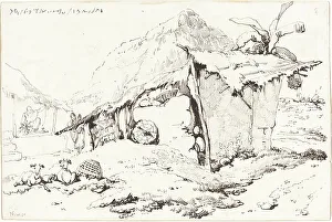 1824 Prints: A Village Hut in India [recto], 1814/1824. Creator: George Chinnery