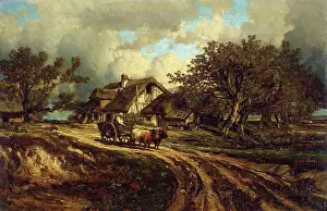 1840s Prints: Village Landscape, 1840. Creator: Jules Dupre