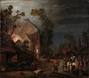 War Atrocities Prints: A Village Looted at Night, 1620. Creator: Velde, Esaias, van de (1591-1630)