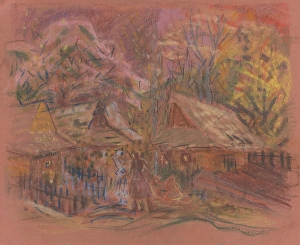 Neighbour Prints: Village motif, 1940-1944. Creator: Arnold Peter Weisz-Kubincan