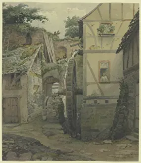 Machine Prints: Village motif, c1830-1880. Creator: Jakob Dielmann