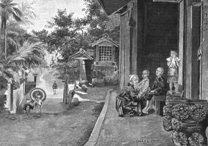 The Graphic Prints: A Village near Lake Biwa, Japan, 1891. Creator: Charles Edwin Fripp