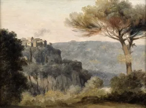 The village of Nemi, late 18th/early 19th century. Artist: Pierre Henri de Valenciennes The village of Nemi, late 18th/early 19th century. Artist: Pierre Henri de Valenciennes