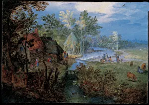 The Elder 1568 1625 Prints: Village with peasants and animals. Artist: Brueghel, Jan, the Elder (1568-1625)