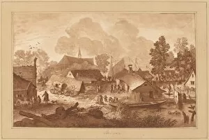 Cornelis Ploos Van Amstel Collection: Village with Pond, c. 1782. Creator: Cornelis Brouwer