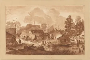 Cornelis Ploos Van Amstel Prints: Village with Pond, c. 1782. Creator: Cornelis Brouwer