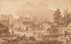 Village with Pond, c. 1782. Creator: Cornelis Brouwer
