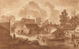 Village with Pond, c. 1782. Creator: Cornelis Brouwer