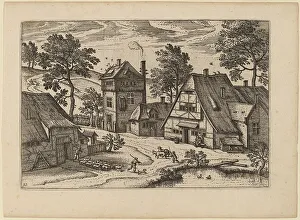 Published Prints: Village with Pond, published in or before 1676. Creator: Unknown