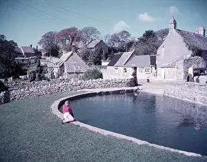 Pond Prints: Village pond, Worth Matravers, Dorset, c1955. Creator: Arthur Charles Kirby Ware