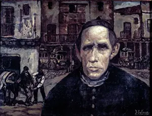 The village priest, 1923. Creator: Jose Gutierrez Solana.<br> The village priest, 1923. Creator: Jose Gutierrez Solana
