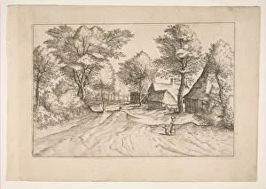 Village Road with a Farm and Sheds, from the series, The Small Landscapes (Multifariaru Village Road with a Farm and Sheds, from the series, The Small Landscapes (Multifariaru