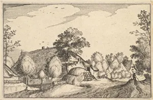 Visscher Prints: Village Road, plate 12 from Regiunculae et Villae Aliquot Ducatus Brabantiae, ca. 1610