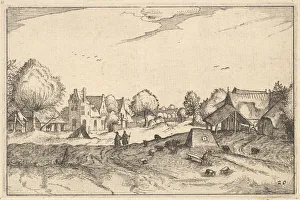 Visscher Prints: Village Road, plate 20 from Regiunculae et Villae Aliquot Ducatus Brabantiae, ca. 1610