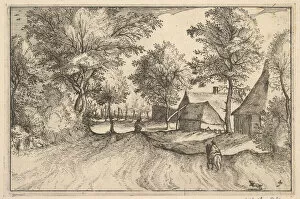 Brabant Gallery: Village Road, plate 4 from Regiunculae et Villae Aliquot Ducatus Brabantiae, ca. 1610