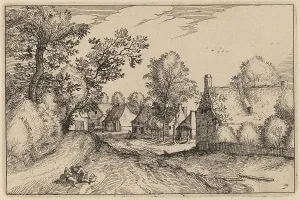 Nicolas Joannis Visscher Ii Prints: Village Road, published 1612. Creator: Claes Jansz Visscher
