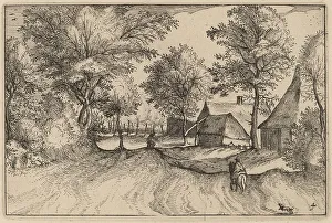 Nicolas Joannis Visscher Ii Prints: Village Road, published 1612. Creator: Claes Jansz Visscher