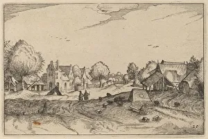 Nicolas Joannis Visscher Ii Prints: Village Road, published 1612. Creator: Claes Jansz Visscher