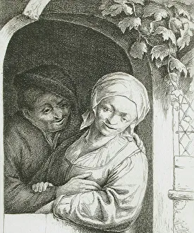 Ostade Adriaen Van Prints: Village Romance, 1667. Creator: Adriaen van Ostade