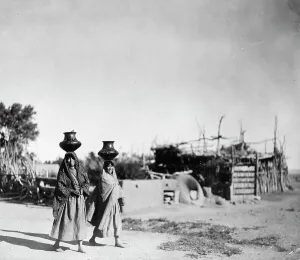 Subsistence Prints: In the village of Santa Clara, c1905. Creator: Edward Sheriff Curtis