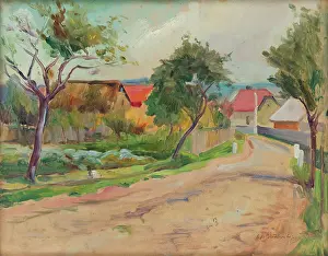 Village scene, 1940. Creator: Bedrich Hoffstadter