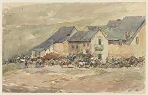 Vans Gravesande Prints: Village scene in Laroche, 1888. Creator: Carel Nicolaas Storm