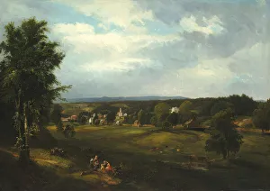 Village Scene near Albany, New York, 1850. Creator: James McDougal Hart