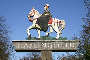Village sign, Haslingfield, Cambridgeshire