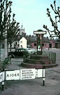 Sign Prints: Village sign at Swaffham, Norfolk, c1955-1965. Creator: Arthur Charles Kirby Ware