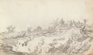 Josefsz Van Goyen Prints: Village on Sunny Hillside, 1650-51. Creator: Jan van Goyen
