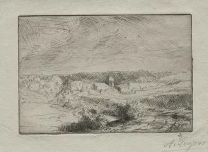 Alphonse Legros French Prints: Village of Wimille, near Boulogne. Creator: Alphonse Legros (French, 1837-1911)