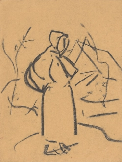 Czech Prints: Village woman, 1931. Creator: Zolo Palugyay