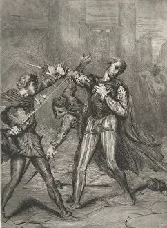 Betrayer Collection: Villain, thou diest: plate 10 from Othello (Act 5, Scene 1), etched 1844, reprinted 1900