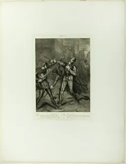 Villain Prints: Villain, Thou Diest, plate ten from Othello, 1844. Creator: Theodore Chasseriau