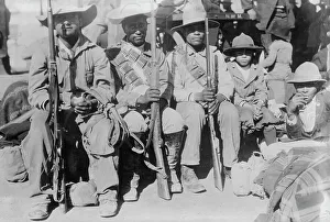 Revolutionaries Prints: Villa's men entraining, 1914. Creator: Bain News Service
