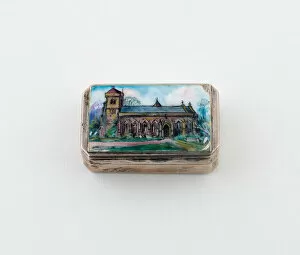 Perfume Gallery: Vinaigrette with View of a Church, England, c. 1890. Creator: Unknown