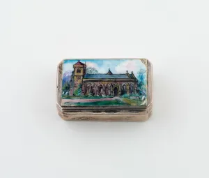 Silver Gilt Prints: Vinaigrette with View of a Church, England, c. 1890. Creator: Unknown