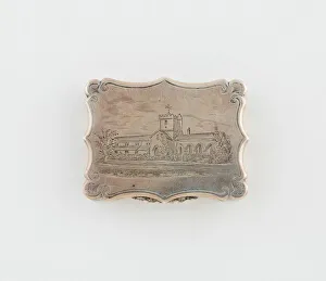 Silver And Silver Gilt Prints: Vinaigrette with View of St Begas Priory, Cumbria, Birmingham, c. 1842 / 43