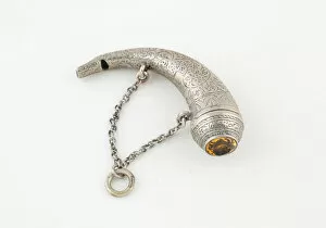 Perfume Gallery: Vinaigrette with Whistle in the Form of a Hunting Horn, Scotland, c. 1840