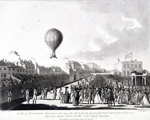 Brewer Collection: Vincenzo Lunardis balloon ascending from Artillery Ground, City Road, Finsbury, London, 1784