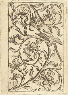 Ornamentation Prints: Vine Ornament with Two Birds, c