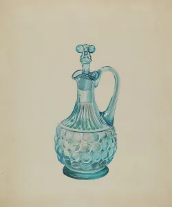 Glasswork Prints: Vinegar Cruet, c. 1936. Creator: Ralph Atkinson