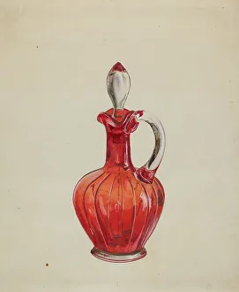 Glasswork Prints: Vinegar Cruet, c. 1936. Creator: Ralph Atkinson